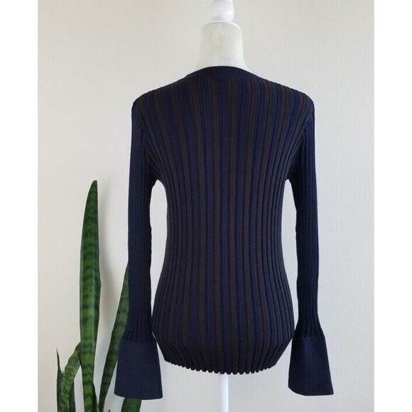 Carlisle Women Lucia Silk Knit Long Sleeve Stretch Ribbed Sweater Top Size XS - Picture 4 of 9